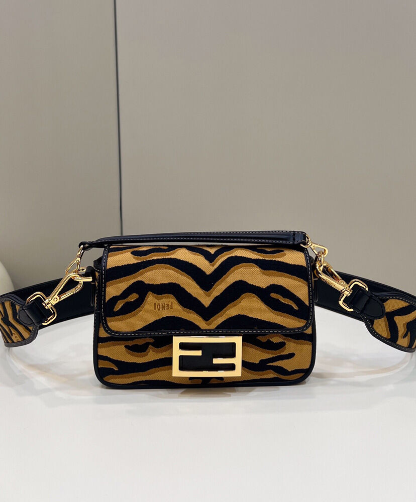 Fendi Mini Baguette Leather Bag 8BS017 Coffee